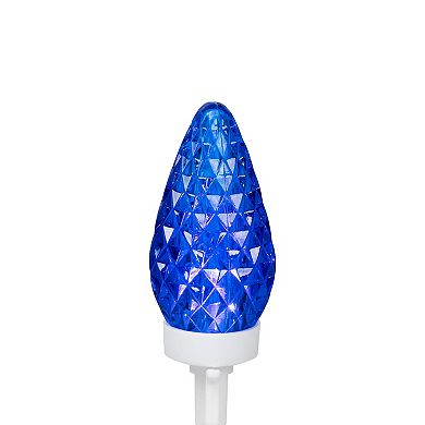Patriotic LED C9 Faceted Red White and Blue 66' White Wire 100-ct. Christmas Lights