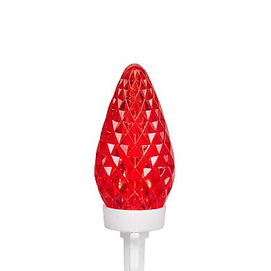 Patriotic LED C9 Faceted Red White and Blue 66' White Wire 100-ct. Christmas Lights