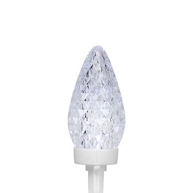 Patriotic LED C9 Faceted Red White and Blue 66' White Wire 100-ct. Christmas Lights
