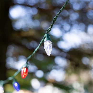 Patriotic LED C7 Red White and Blue 16' Green Wire 25-ct. Christmas Lights
