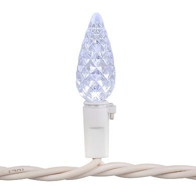 Patriotic LED C6 Faceted Red White and Blue 16.5' White Wire 50-ct. Christmas Lights