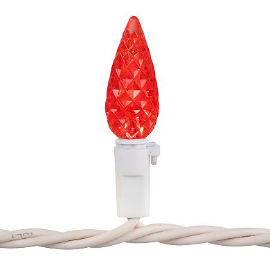 Patriotic LED C6 Faceted Red White and Blue 16.5' White Wire 50-ct. Christmas Lights