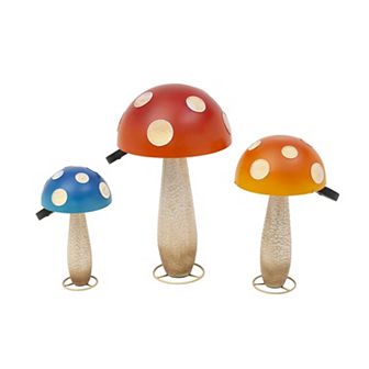 Gerson Enchanting 3 pc Outdoor Garden Electric Lighted Mushrooms with Ground Stakes