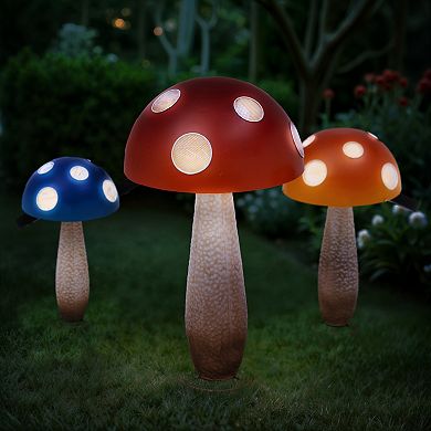 Gerson Enchanting 3-pc. Outdoor Garden Electric Lighted Mushrooms with Ground Stakes
