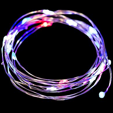 Patriotic LED Micro 17' Red White and Blue Copper Wire 50-ct. Fairy Lights
