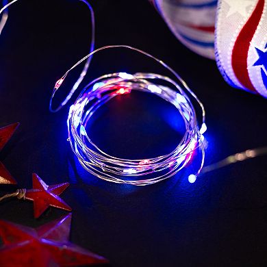 Patriotic LED Micro 17' Red White and Blue Copper Wire 50-ct. Fairy Lights