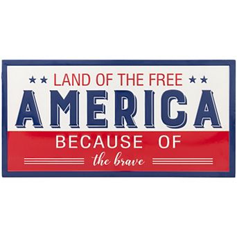 Northlight Land of the Free Because of the Brave Patriotic Metal Wall Decor