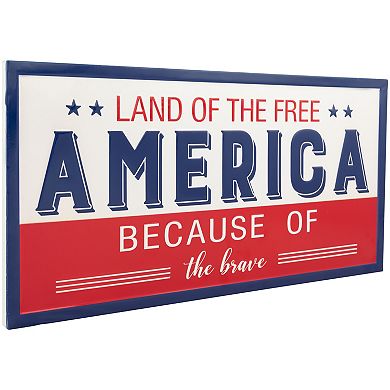 Northlight Land of the Free Because of the Brave Patriotic Metal Wall Decor