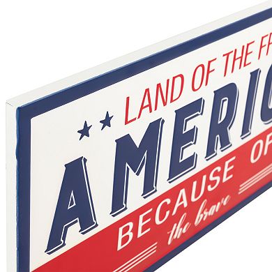 Northlight Land of the Free Because of the Brave Patriotic Metal Wall Decor