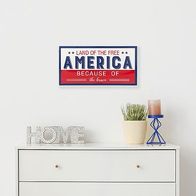 Northlight Land of the Free Because of the Brave Patriotic Metal Wall Decor