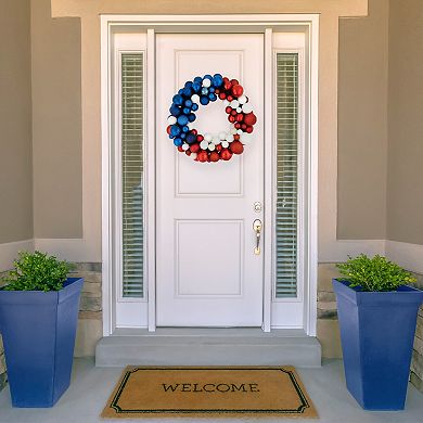 Northlight 22" Glittered Patriotic Ornament Wreath