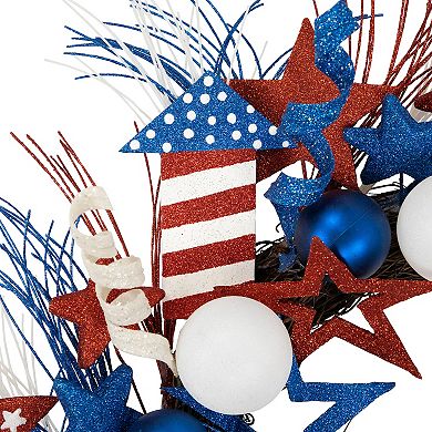 Glittered Stars and Rockets 22" Patriotic Wreath