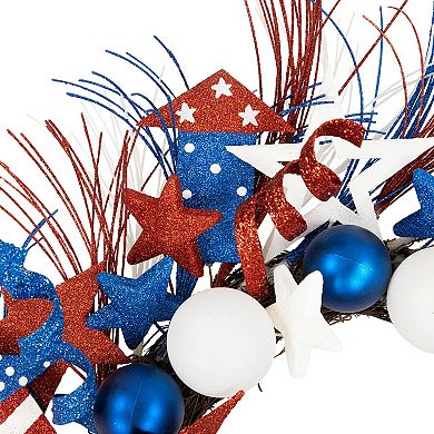 Glittered Stars and Rockets 22" Patriotic Wreath