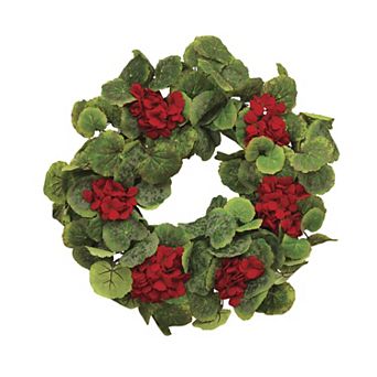 Gerson 24 in Seasonal Fabric Geranium Twig Wreath