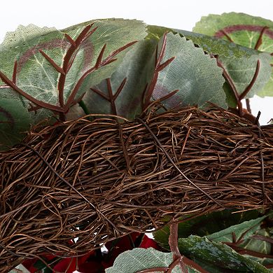 Gerson 24-in. Seasonal Fabric Geranium Twig Wreath