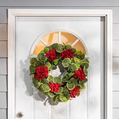 Gerson 24-in. Seasonal Fabric Geranium Twig Wreath