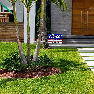 Stars and Stripes Forever Americana 39.25" Outdoor Metal Yard Sign