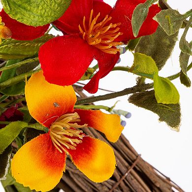 Gerson 24-in. Vibrant Summer Wildflower Twig Wreath