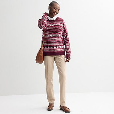 Women's Croft & Barrow® Crewneck Knitted Sweater