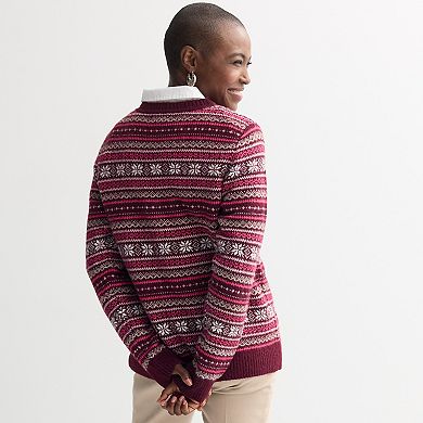 Women's Croft & Barrow® Crewneck Knitted Sweater