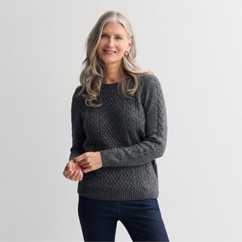 Women's Croft & Barrow® Crewneck Knitted Sweater