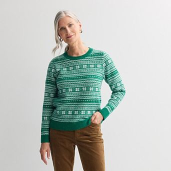 Women's Croft & Barrow® Crewneck Knitted Sweater
