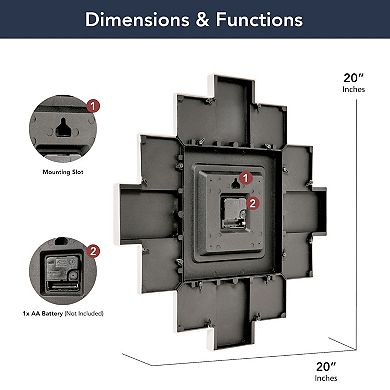 American Art Décor 20 in. White Collage Wall Clock