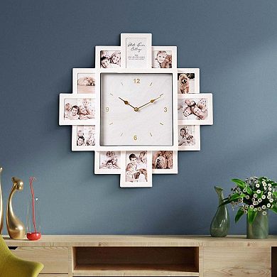 American Art Décor 20 in. White Collage Wall Clock
