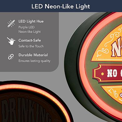 American Art Décor No Drinking Oval Neon Rope Bar Sign