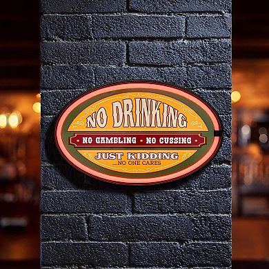 American Art Décor No Drinking Oval Neon Rope Bar Sign