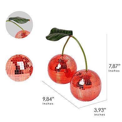 American Art Décor Disco Ball Cherry Table Decor