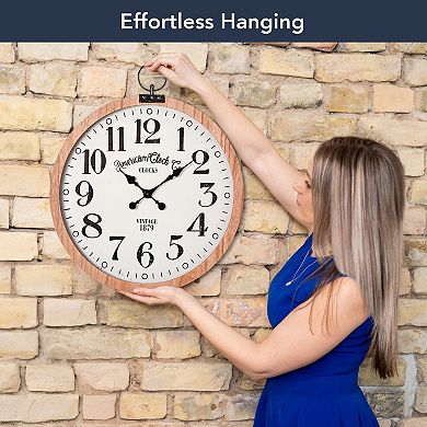 American Art Décor 27.5 in. Vintage Pocket Watch Wall Clock