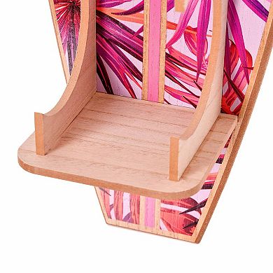 American Art Décor Pink Palm Surfboard Wine Rack