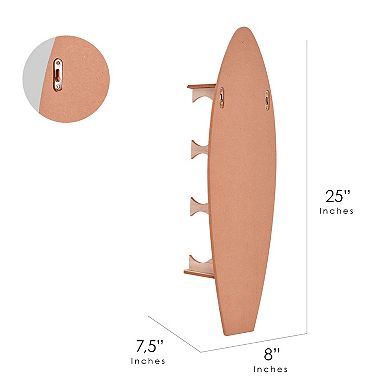 American Art Décor Pink Palm Surfboard Wine Rack