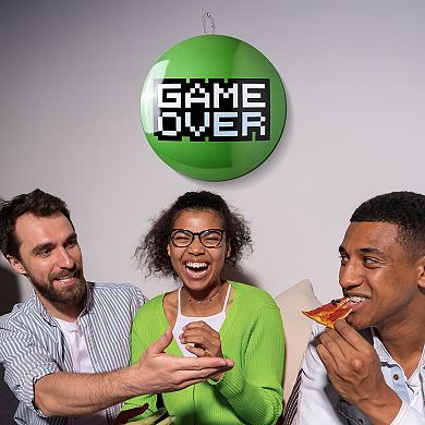 American Art Décor Game Over Dome Metal Sign