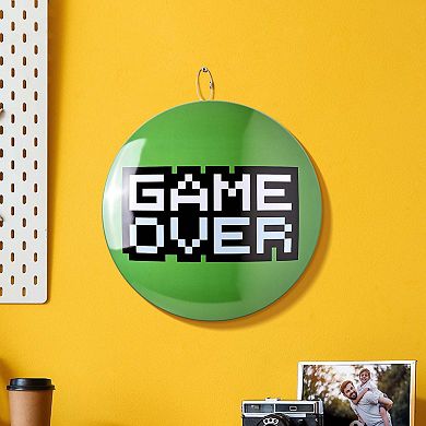 American Art Décor Game Over Dome Metal Sign