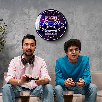 American Art Décor Game Zone Round Dome Metal Sign