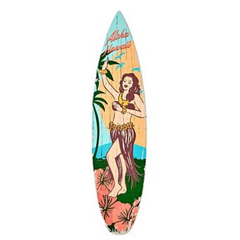 American Art Décor Aloha Hawaii Surfboard Wall Sign