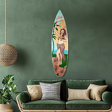 American Art Décor Aloha Hawaii Surfboard Wall Sign
