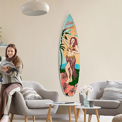 American Art Décor Aloha Hawaii Surfboard Wall Sign