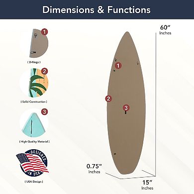 American Art Décor Aloha Hawaii Surfboard Wall Sign
