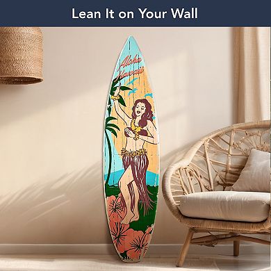 American Art Décor Aloha Hawaii Surfboard Wall Sign