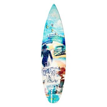American Art Décor Dogtown Collage Surfboard Wall Sign