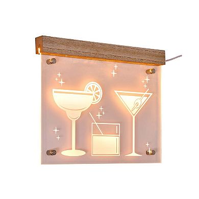 American Art Décor Tipsy Purple LED Drinks Wall Sign