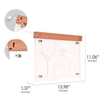 American Art Décor Tipsy Purple LED Drinks Wall Sign