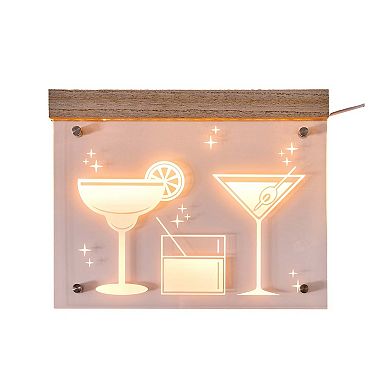 American Art Décor Tipsy Purple LED Drinks Wall Sign