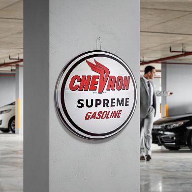 American Art Décor Chevron Supreme Gasoline Metal Sign