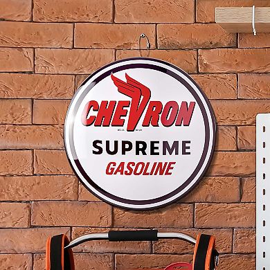 American Art Décor Chevron Supreme Gasoline Metal Sign