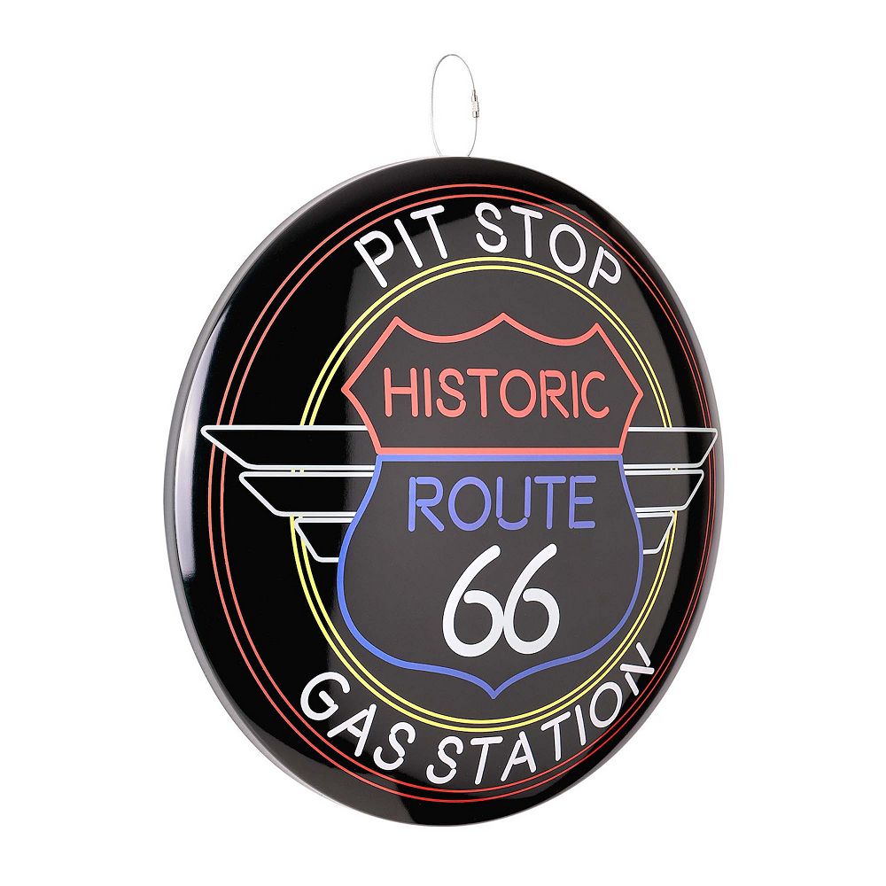 American Art Décor Route 66 Pit Stop Metal Sign