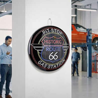 American Art Décor Route 66 Pit Stop Metal Sign